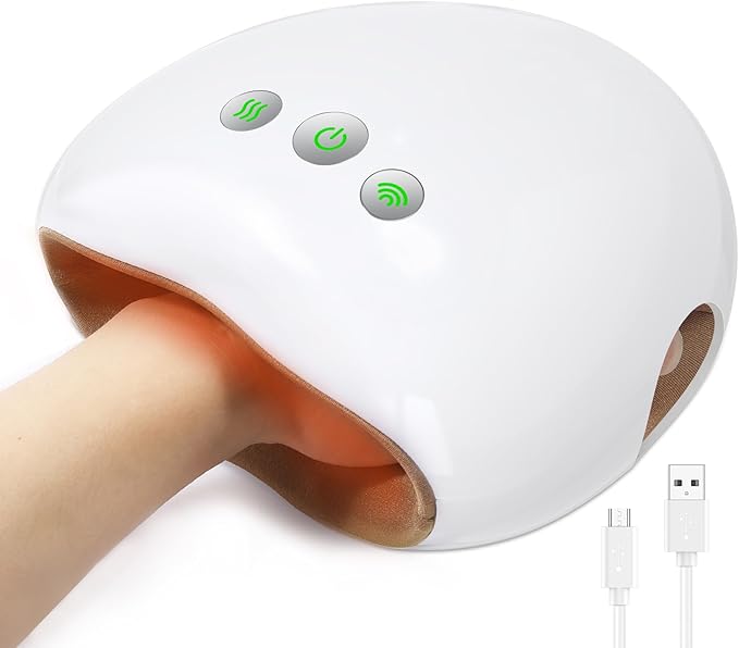 AMIR Electric Hand Massager Cordless Hand Massager with Heat and Compression 3 Compression &amp Heating Rechargeable Hand Massager for Arthritis Carpal Tunnel Relief at Home Gifts for Women Men