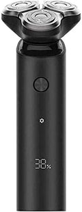 Electric Head Hair Shaver Men Rotary Shaver Razor Waterproof Wet/Dry Rechargeable Cordless USB LED DisplayBlack