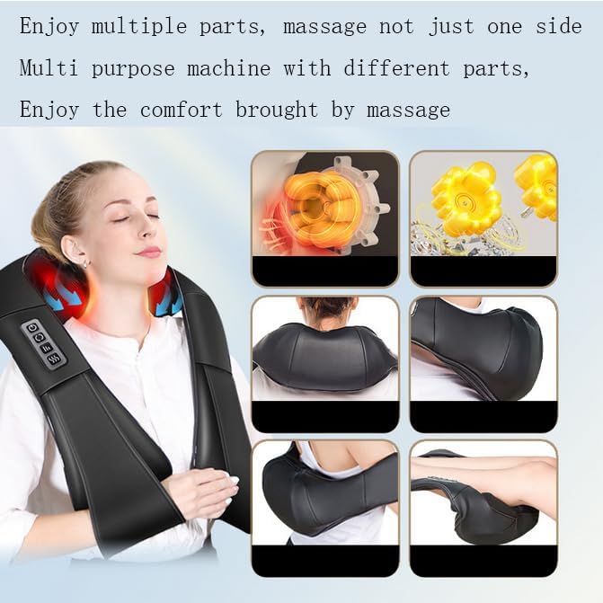 Multi functional massager with three levels of adjustmentShiatsu Neck Back and Shoulder Massager with HeatElectric Deep Tissue 3D Kneading Massage Pillow for Back Calf Legs Full Body Muscle Relax