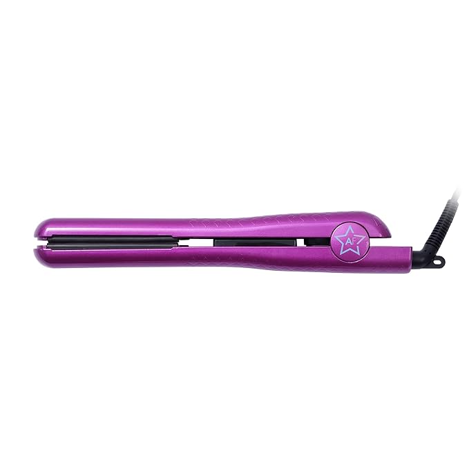 Almost Famous Tropico Tourmaline Ceramic 1.25 Professional Hair Straightener Flat Iron Pro for Hair Styling Tourmaline Ceramic Panel with Adjustable Temperature - (Purple (Updated Model)