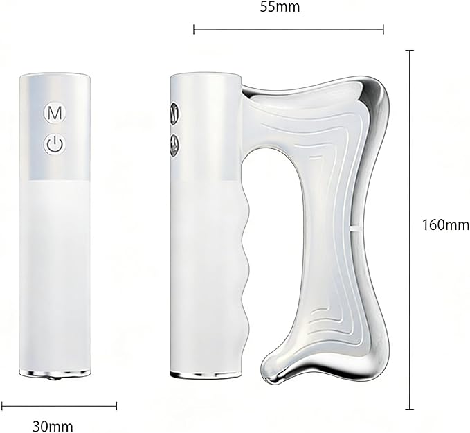Full Body Contour Device with Heat &amp EMS Heated Muscle Scraper Tool for Firming Lymphatic Drainage Fascia Massage Circulation Support &amp Full Body Muscle Relief (White)