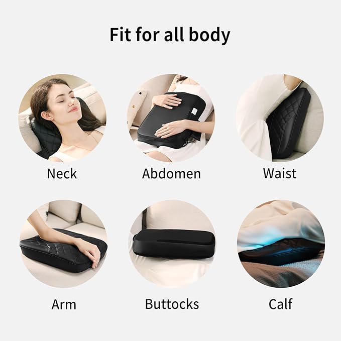 Shiatsu Back Massager with Heat Rolling Up and Down 4D Kneading Massage Electric Massager for Pain Relief Deep Tissue Lumbar Lower Back Massager Gifts for Women Men Mom Dad