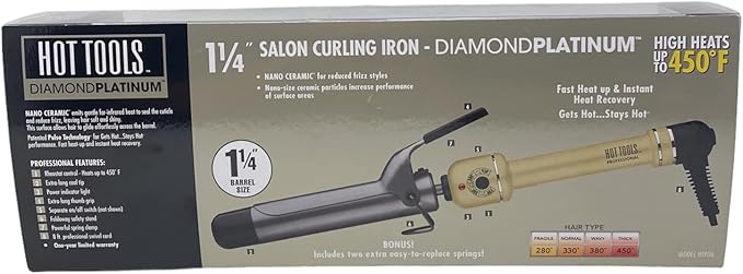 Hot Tools Salon Curling Iron Diamond Platinum 1 1/4 HTP06