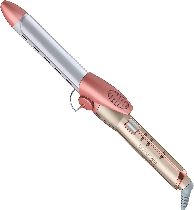 INFINITIPRO BY CONAIR Frizz Free 1-inch Titanium Ceramic Curling Iron 1-inch barrel produces classic curls – for use on short medium and long hair