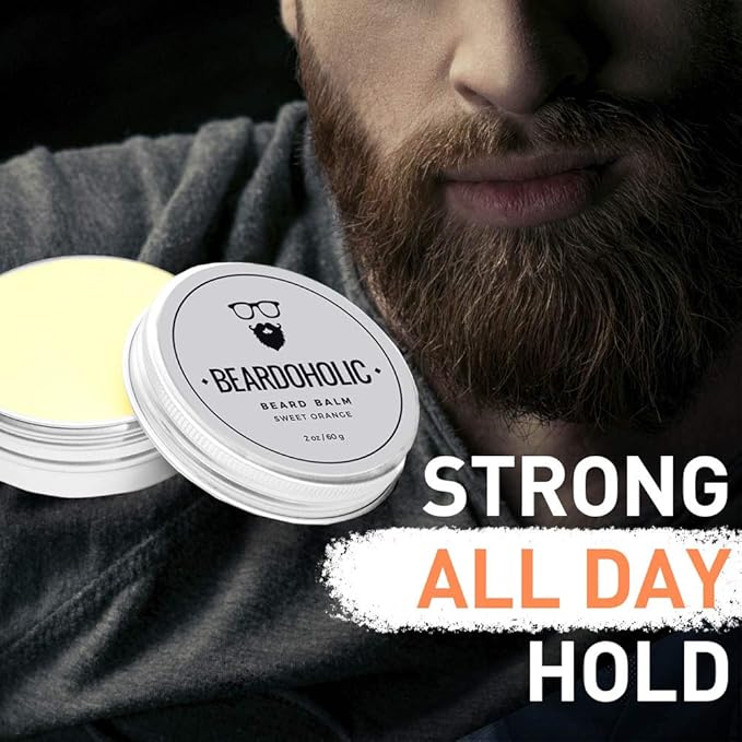Beardoholic Beard Balm Comb and Shaping Tool Set – 100% All Natural 100% Pearwood – Anti-Static Eliminates Tangles and Ingrown Hairs Itch and Dandruff – Shape and Style Beard With Ease