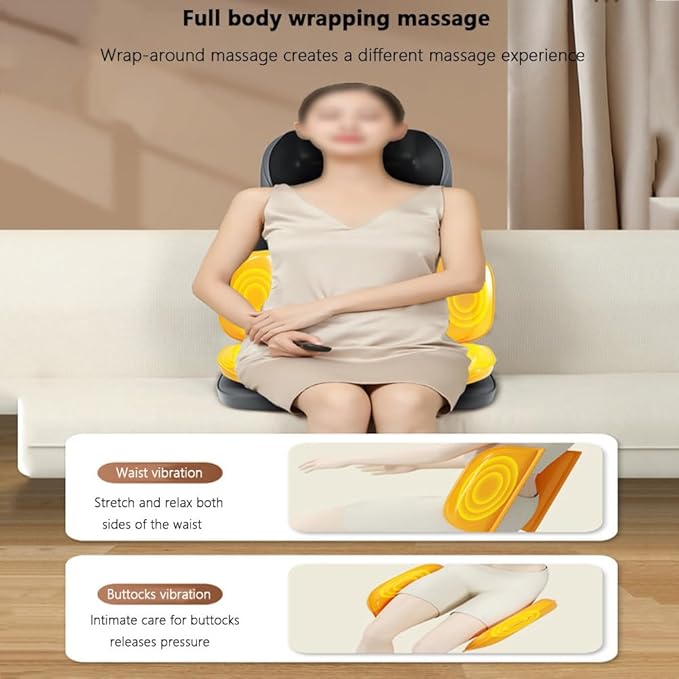 Back MassagerShiatsu Neck And Back Massager3 Level Intensity Adjustment Constant Temperature Warm Compress 10 Sets Kneading Heads Suitable For Home And Office Use