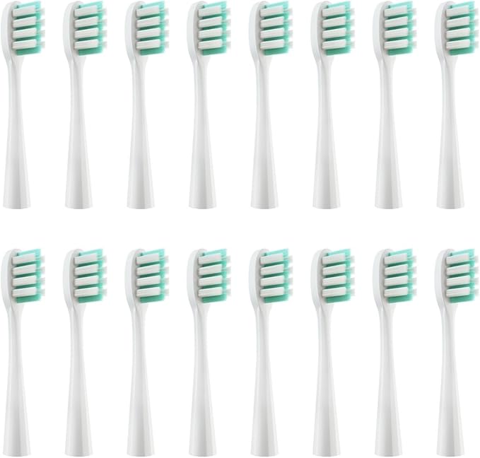 16pcs Toothbrush HeadsCompatible for Usmile Y1/Y1S/Y1pro/Y3/Y4/Y5/P1/P3/P4/P5/P10/U1/U2/U3/U4/U2S/U3S/F2/F1 Series(16white Care(Soft))
