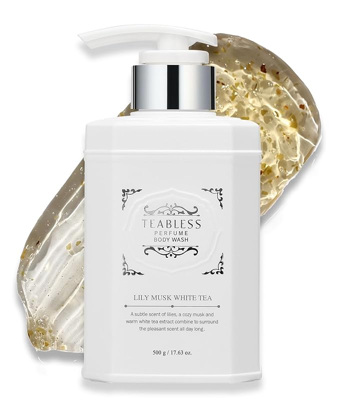Lily Musk White Tea Perfumed Body Wash Hydrating Vegan Body Cleanser for Sensitive Skin | Gentle Moisturizing Non-Sticky Floral Musk Scent Mild Scrub | Korean Skin Care