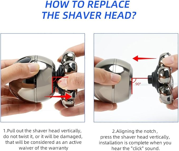 Head Shaver for Men 5 in 1 7D Rechargeable Bald Head Shavers Kit for Men USB LED Display Electric Razor Heads Beard Ear Nose Hair Facial Trimmer