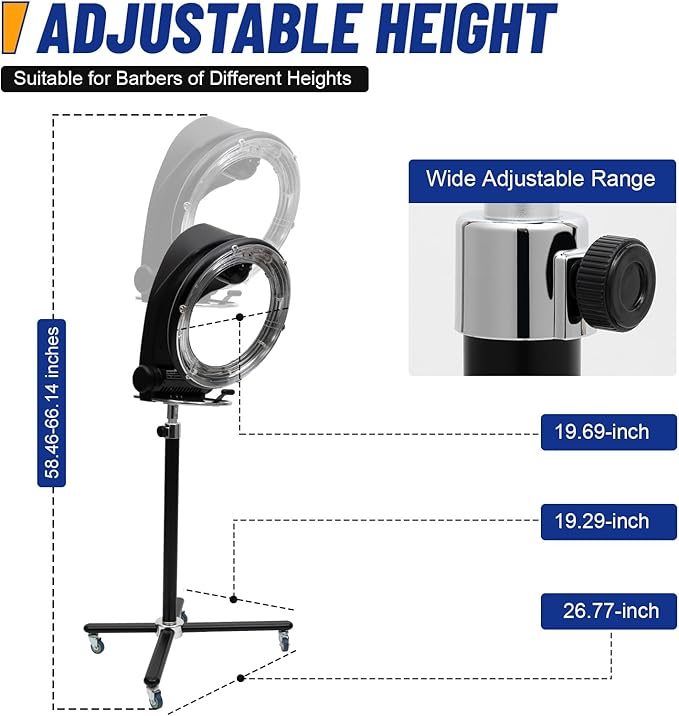 3 in 1 Orbital Infrared Hair Dryer and Color Processor - 950W Professional Stand Dryer for Salon Spa and Home Use