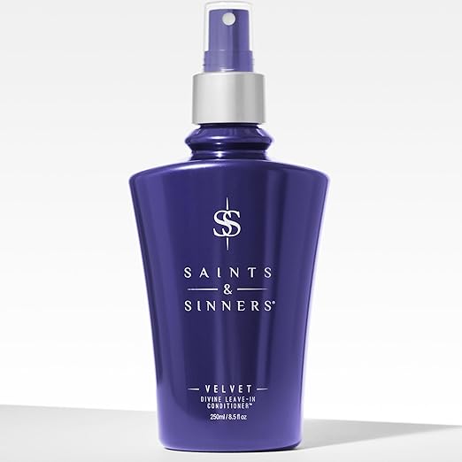 Saints &amp Sinners Velvet Divine Leave-In Moisturizing Conditioner Hair Detangler Spray for ALL TYPES. Helps Dry Dull Frizzy Coarse Tangled Thermally Environmentally Damaged