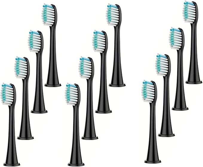 Electric Toothbrush Head Replaceable Sonic Electric Suitable for Philips Sonicare's Brush(Black 12pc)