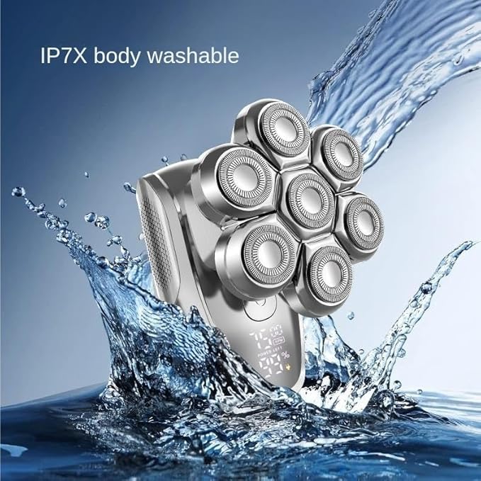 Head Shavers for Bald Men 5 In 1 Electric Shaver With Digital Display 7-blade Bald Hair Clipper Multifunctional Shaver Kit
