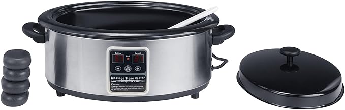 Master Massage 6 Quart LED Hot Stone Warmer with Digital Display– Stainless Steel Hot Stone Heater Portable- Massage Stone Heating Device-Massage Essentials for Massage Therapists
