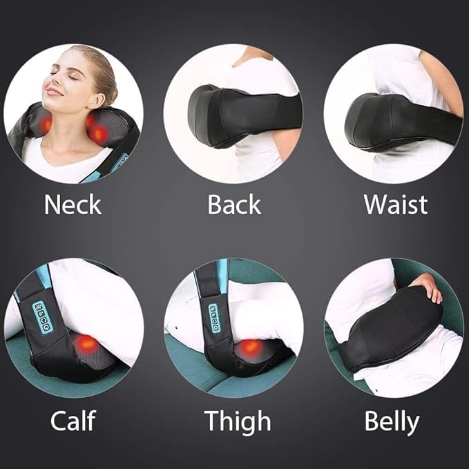 Back and Neck MassagerShiatsu Shoulder MassagerElectric Deep Kneading Massage with Heat Massage for Muscle Relief Tired Back Neck Shoulder &amp Legs