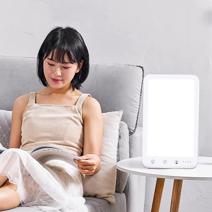 Enjoy Home R.S. Light Therapy Lamp UV-Free 10000 Lux LED Sun Lamp Touch Control with Adjustable Brightness and 4 Timer Function 180° Rotatable Stand