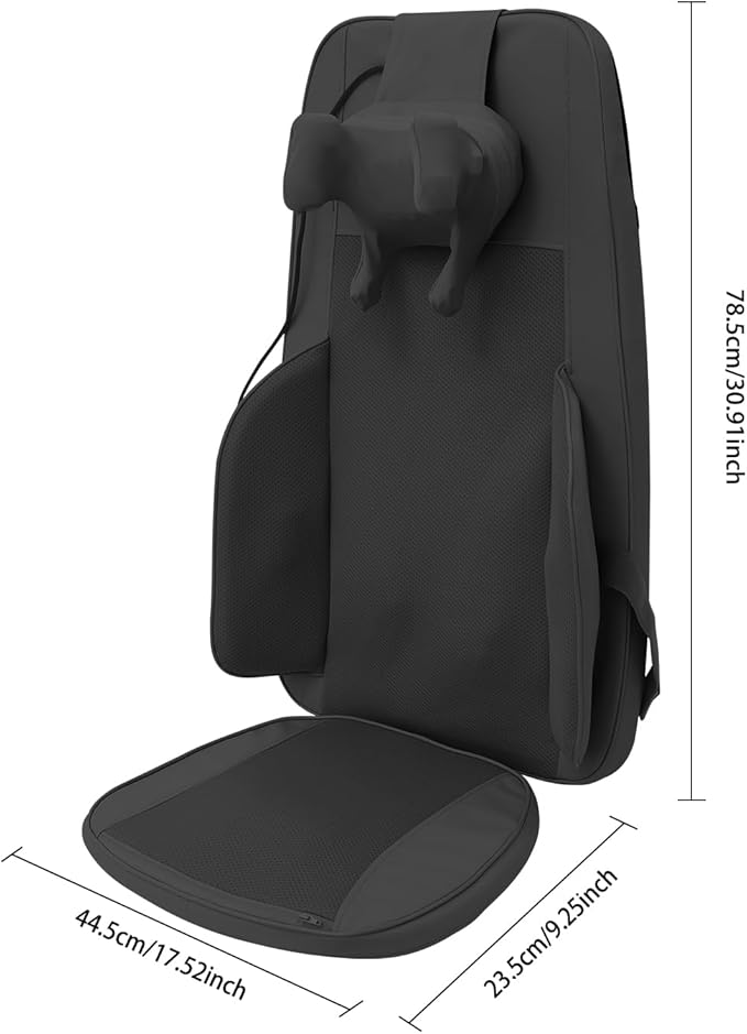 Neck and Back Massager with Heat Shiatsu Massager for ChairAdjustable Vibration Intensity 2 Levels Temperature and 3 Timing Times Massage Chair Pad for Office Chair Home Use