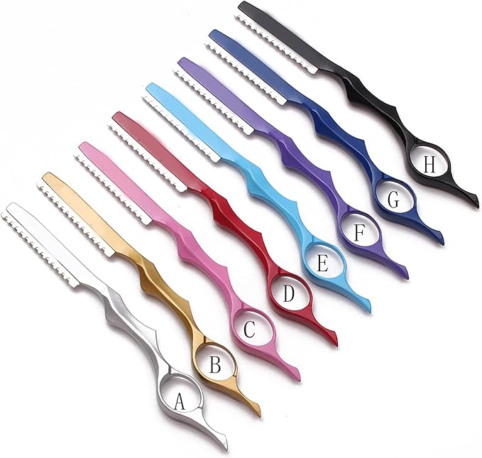 Professional Sharp Barber Blades Hair Razors Hair Cut Cutter Knife Slimming Styling Tool(B Add 1 Blade)