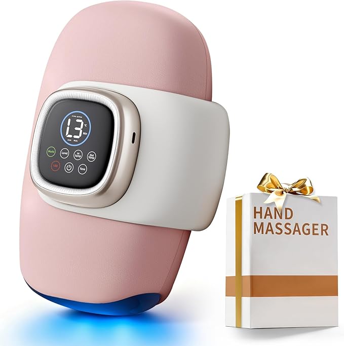 Hand Massager with Heat and Compression Cordless Electric Hand &amp Wrist Massager for Arthritis &amp Carpal Tunnel Relief 3 Modes Rechargeable – Pink