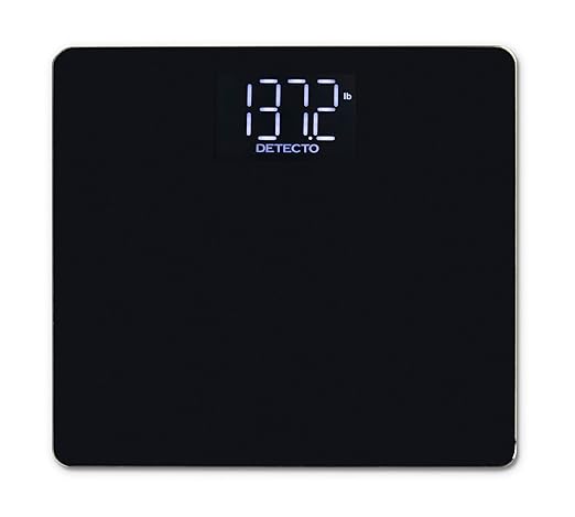 DETECTO Digital Bathroom Scale Hidden Display When Off Highly Accurate Wide Platform Easy-to-Read Display 450 lb High Capacity Includes Batteries