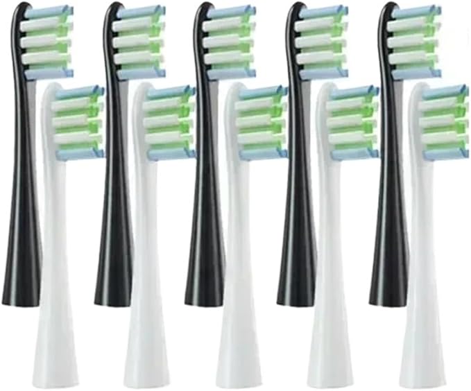 Compatible for Oclean One/ Air2 /SE/X/X PRO/ Z1/ F1 Electric Toothbrush Head 10 Pcs Replaceable Brush with Independent Package(5 White 5 Black)