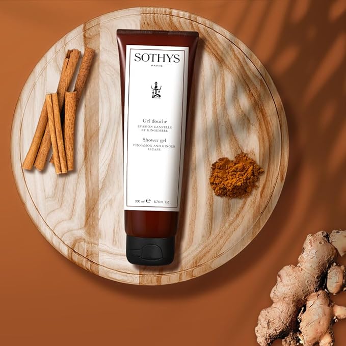 SOTHYS Shower Gel | Cinnamon &amp Ginger Escape | Gentle Body Wash for Women &amp Men | Moisturizing Natural Cleanser | Aromatherapy Spa Experience