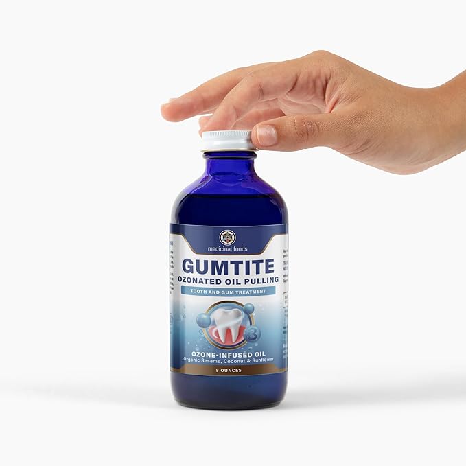 Medicinal Foods Gumtite Ozonated Mouthwash Oil | Natural Treatment for Gum Health | Oral Care | Gum Inflammation Relief | Plaque Prevention | Fight Bad Breath | Gum Repair &amp Dental Health