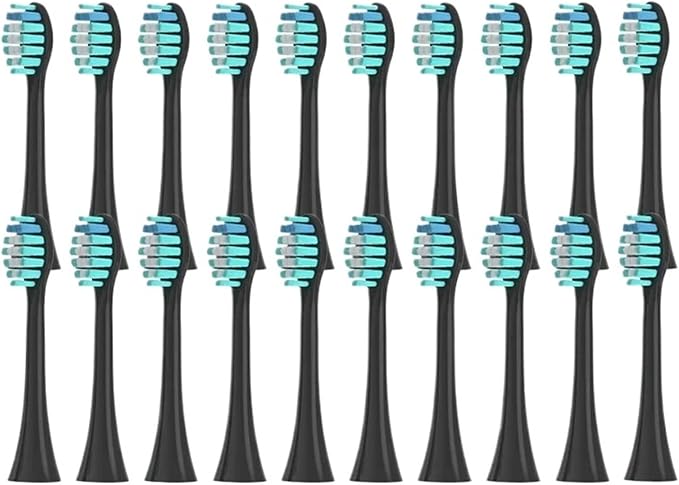 20/50/100 Pieces Toothbrush Heads Compatible for Apiyoo P7/Y8/SVP/Moon Electric Heads Vacuum Bristle Nozzle(20Black)