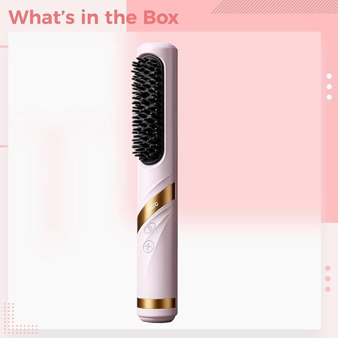 Taro Hair Straightener Brush With Cold Air 2-In-1 Styling Comb For Women 3 Heat Levels Lightweight 9 Oz For Quick Straightening &amp Curling