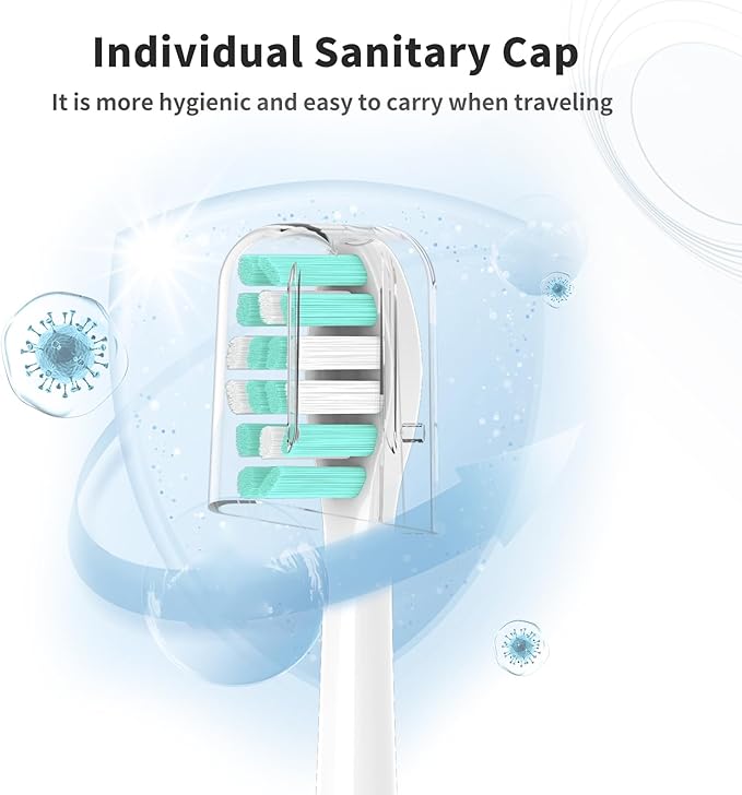 Toothbrush Heads Compatible with Philips Sonicare Electric Toothbrush 410051006100C1C2C3GWSonic Brush Head Removing Dental Plaque Soft Brush White10 Pack