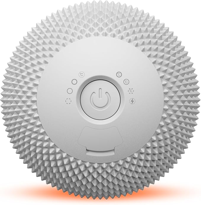 Vibrating Massage Ball with Heat Deep Tissue Trigger Point Massage Ball for Back Hip and Muscle Recovery Myofascial Release Mobility Ball with 7 Modes and Memory (Grey)
