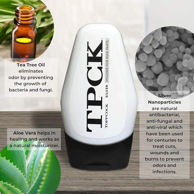 ToppCock Silver Ball Deodorant Gel for Men (2-Pack) – Leave-On Odor Control for Groin &amp Intimate Areas – Anti-Chafing Comfort &amp Long-Lasting Freshness – 3.02oz Each