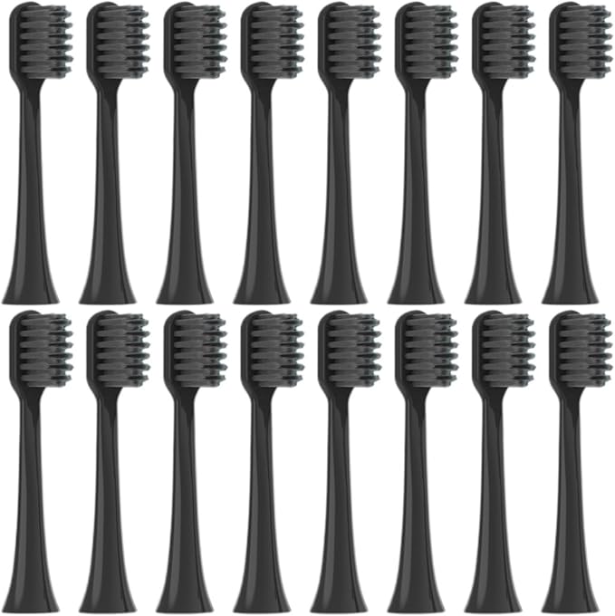 Replacement Toothbrush Heads Compatible for E10/E10C/E10S/F10 16PCS(16black S)