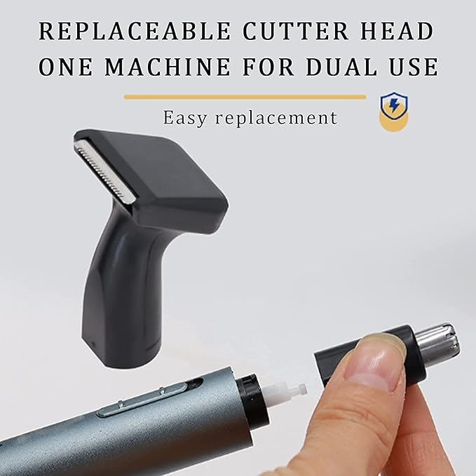 USB Rechargeable Nose Hair Trimmer Facial Eyebrow Ear Hair Remover Electric Eyebrow Trimmer with 360° Rounded Cutter Head for Work Commuting Easy Cleansing