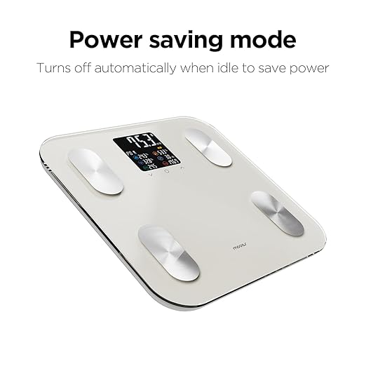 mooas Smart Scale for Body Weight Fat Bluetooth Scale Digital Bathroom Scale with BMI Body Fat Muscle Mass Composition LCD Accurate Wi-Fi Bluetooth Scale for Home Smartphone App 396 lbs (Ivory)