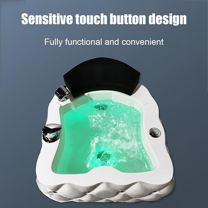 Acrylic Massage Footbath Portable Foot Spa Bathtub Colorful Light Surfing Pedicure Bathtub Acrylic Pedicure Bowl Used in Beauty Salons and Nail Salons Salon(Black)