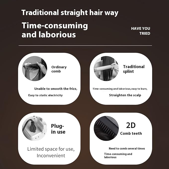 Portable Hair Straightener - Cordless Hot Comb With Fast HeatingUSB Rechargeable Small Straightener with 3 Modes | For Women Gift Birthday Holiday