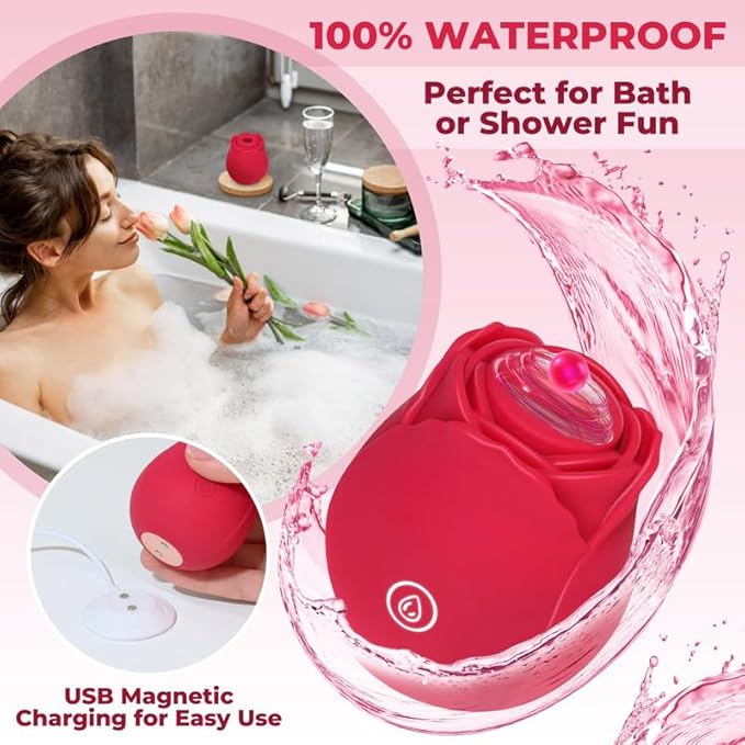 2026 Upgraded Version 10 Intense Suction Patterns 10 Continuous Insertion Rose Adult Tool 2025 Women Toys Automatic Electric Adult Toys Machine USB Rechargeable XJH-Red13