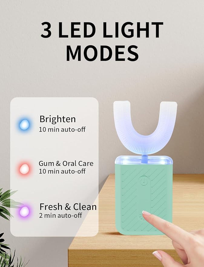 U-Shaped Electric Toothbrush for Adults Electric Toothbrush with IPX7 Waterproof