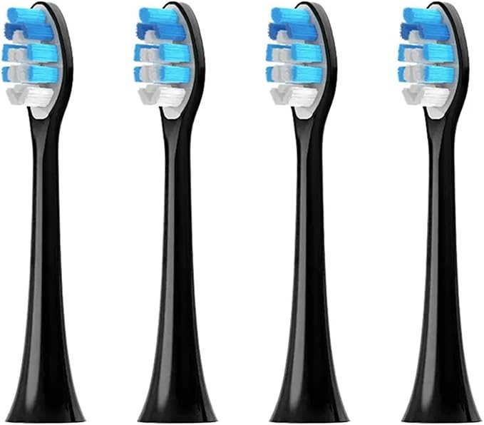 4-16pcs Replacement Toothbrush Heads Compatible with Brush with Cover Soft Bristles(4pcs Black)