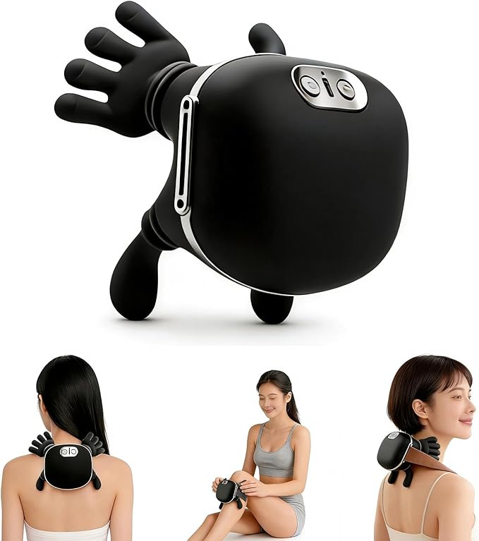 2026 (Upgraded Version) Shiatsu Neck and Back Massager with Heat Portable Bionic Relaxation Massager for Shoulder Cervical Spine &amp Leg Pain Relief Real Touch Therapy Multiple Modes Black