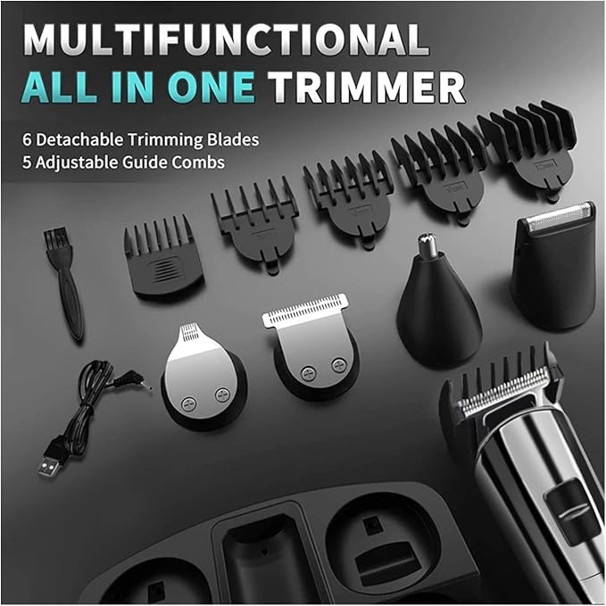 Razors Beard Trimmer for MenTrimmer for Nose 5 in 1 Hair Cutting MachineMen's Electric ShaverRechargeable Hair Clipper(Basic Payment)