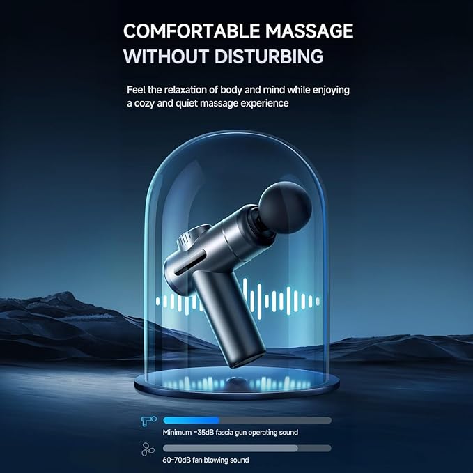 Portable Deep Tissue Muscle Massage Gun – 99-Speed Handheld Percussion Massager with LCD Display Quiet Motor 6 Heads &amp Carrying Case – Rechargeable Body Relaxation Tool for Active Lifestyles