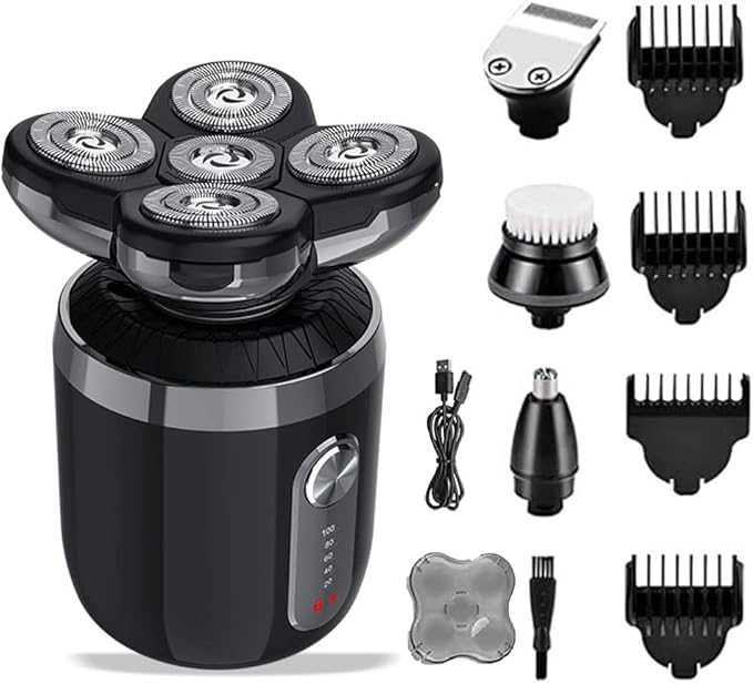 Head Shavers for Men Men’s 5-in-1 Electric Head Shaver Waterproof Electric Razor Rechargeable Wet and Dry Mens Grooming Kit Head Shaver