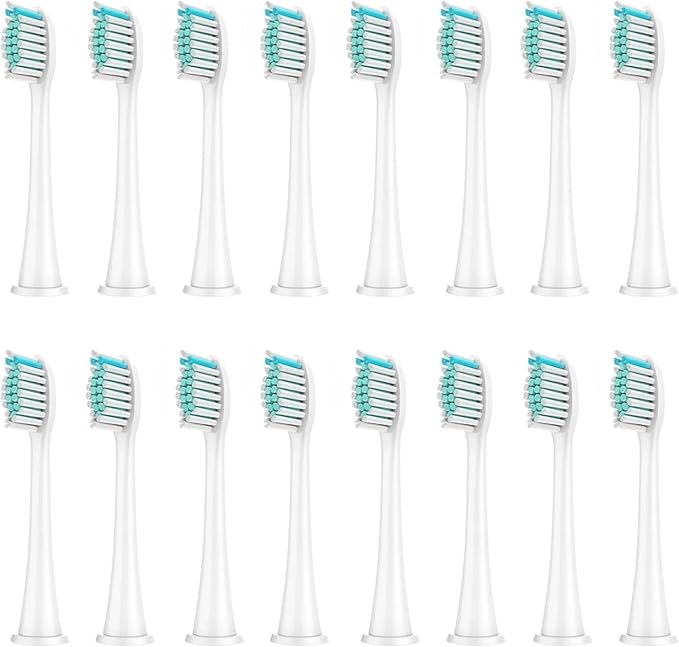 Compatible for 8Pcs Replacement Brush Heads with DiamondClean HX3/HX6/HX9 Series Electric Toothbrush HX6064(16Pcs White)