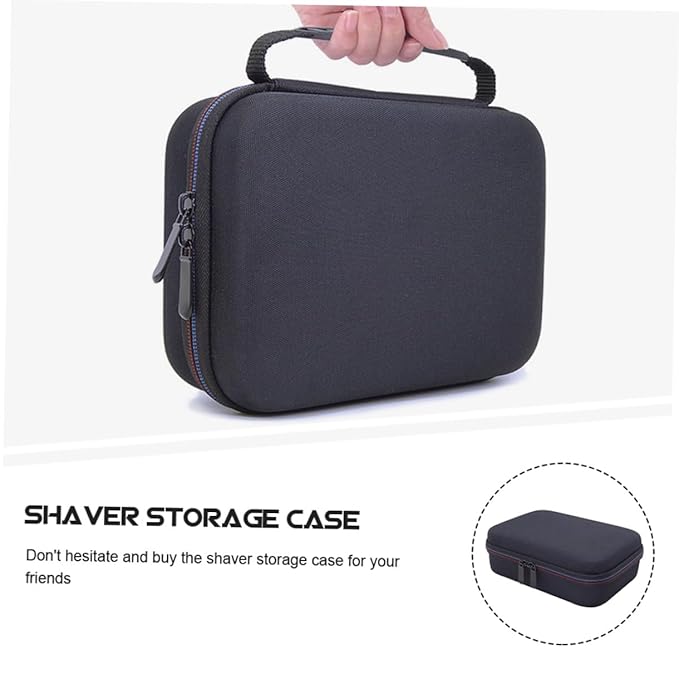 SAFIGLE Portable EVA Travel Shaver Case 2-Piece Organizer for Electric Razors and Beard Trimmers Anti-Shock Bag for Men Go