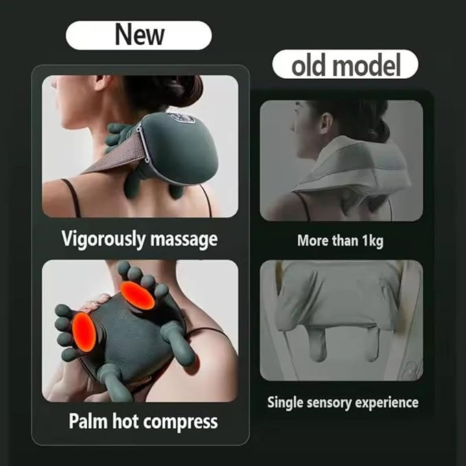 Neck Massager with Heat 2026 New Portable Hand Shoulder and Back Massagers Wireless Electric Shiatsu Shoulder Massagers Rechargeable Real Hand Massagers for Pain Relief Deep Tissue