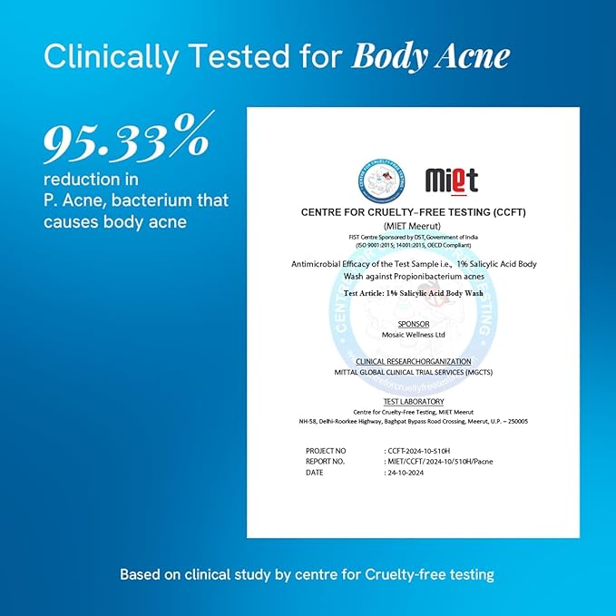 1% Salicylic Acid Body Wash 700ml | Prevents Body Acne Bumpy skin Exfoliates &amp Deep cleanses skin | Paraben &amp SLS free | Suitable for all skin types | Body Shower Gel