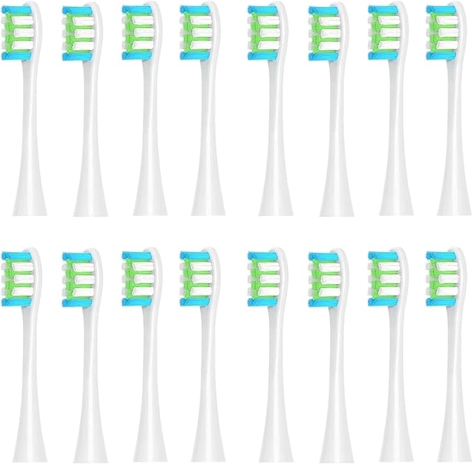 16pcs Replacement Brush HeadsCompatible for Oclean X/Pro/ Z1/ SE F1 /One/ PW01/03/05/07/09 P5 Toothbrush(16 White)
