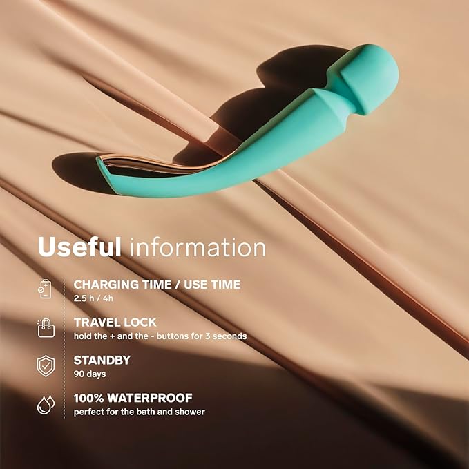 LELO Body Massager Large - Vibrating Handheld Full Body Massager for Waterproof Experience Perfect for Back and Neck (Aqua)